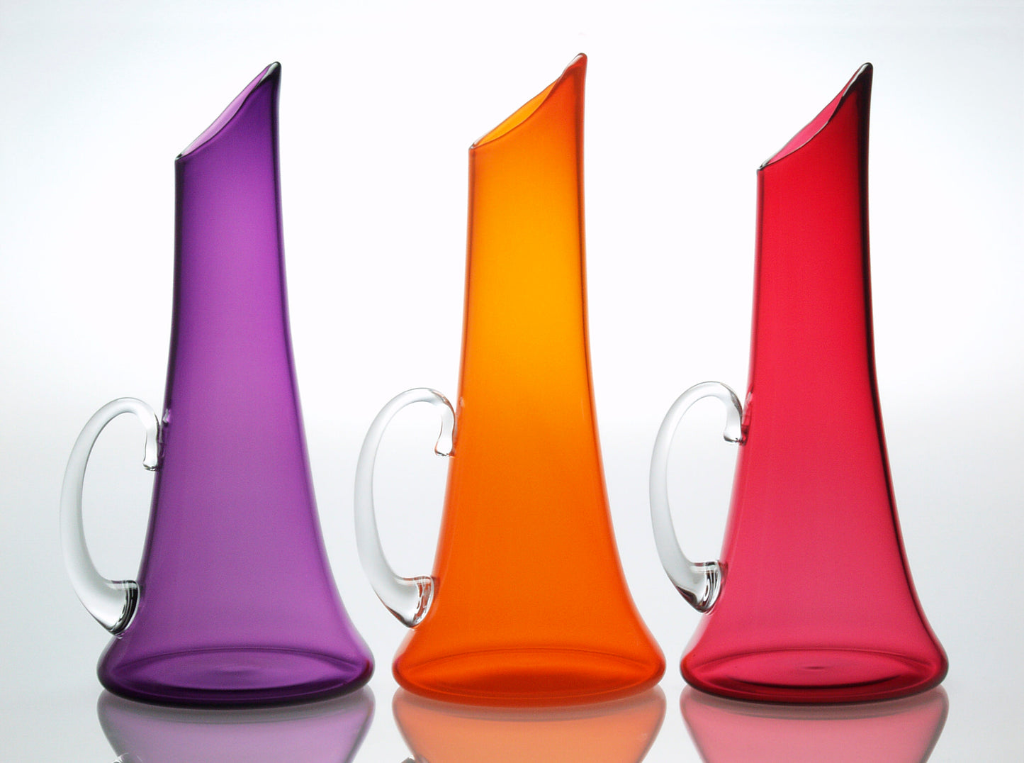 Transparent Blown Glass Pitchers